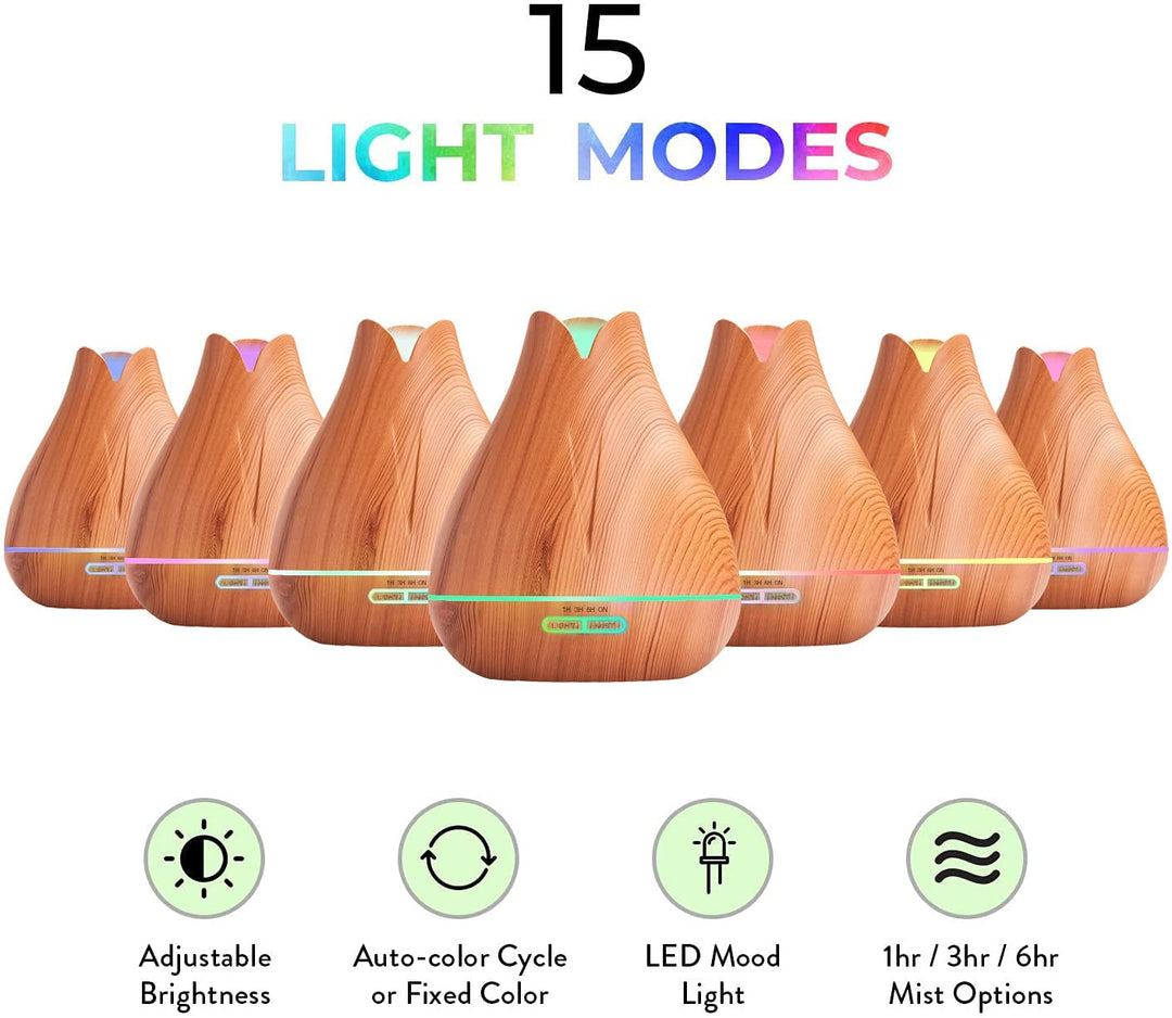 Aromatherapy 20pc Essential Oil Diffuser Set - Light Wood