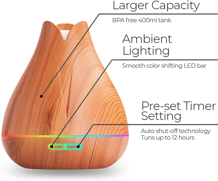 Aromatherapy 20pc Essential Oil Diffuser Set - Light Wood